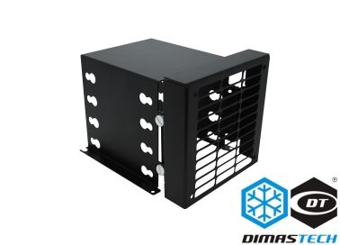 Supporto DimasTech® HD 3,5 Pollici, Special, 4 Slot con Supporto Ventola da 120 mm Nero Opaco